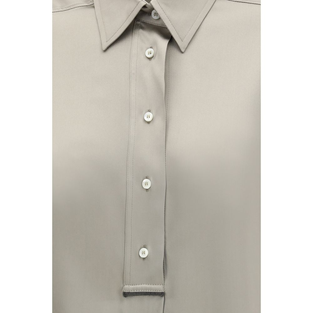 Brunello Cucinelli Bicolor Silk Women's Shirt