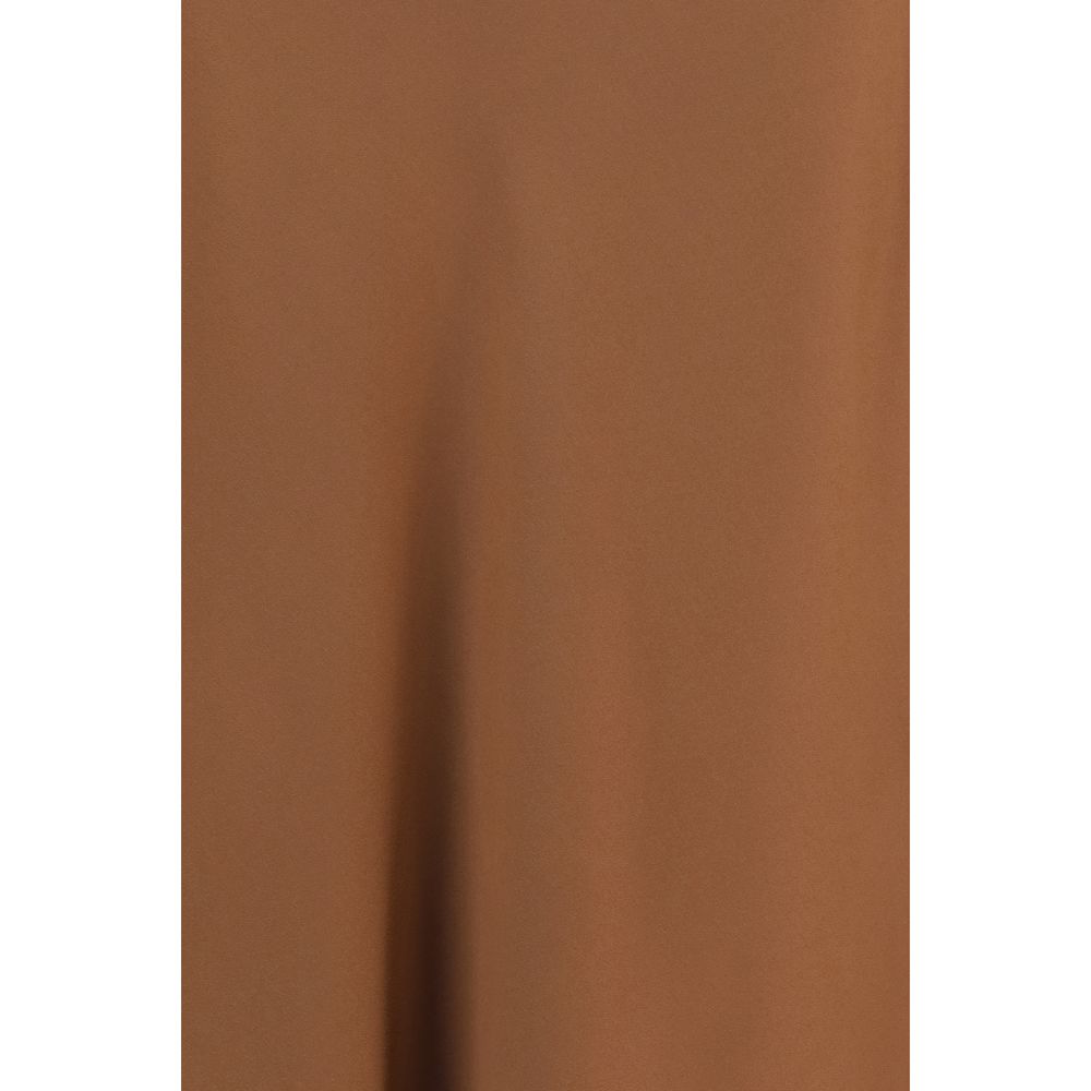Brunello Cucinelli Brown Acetate Midi Women's Skirt
