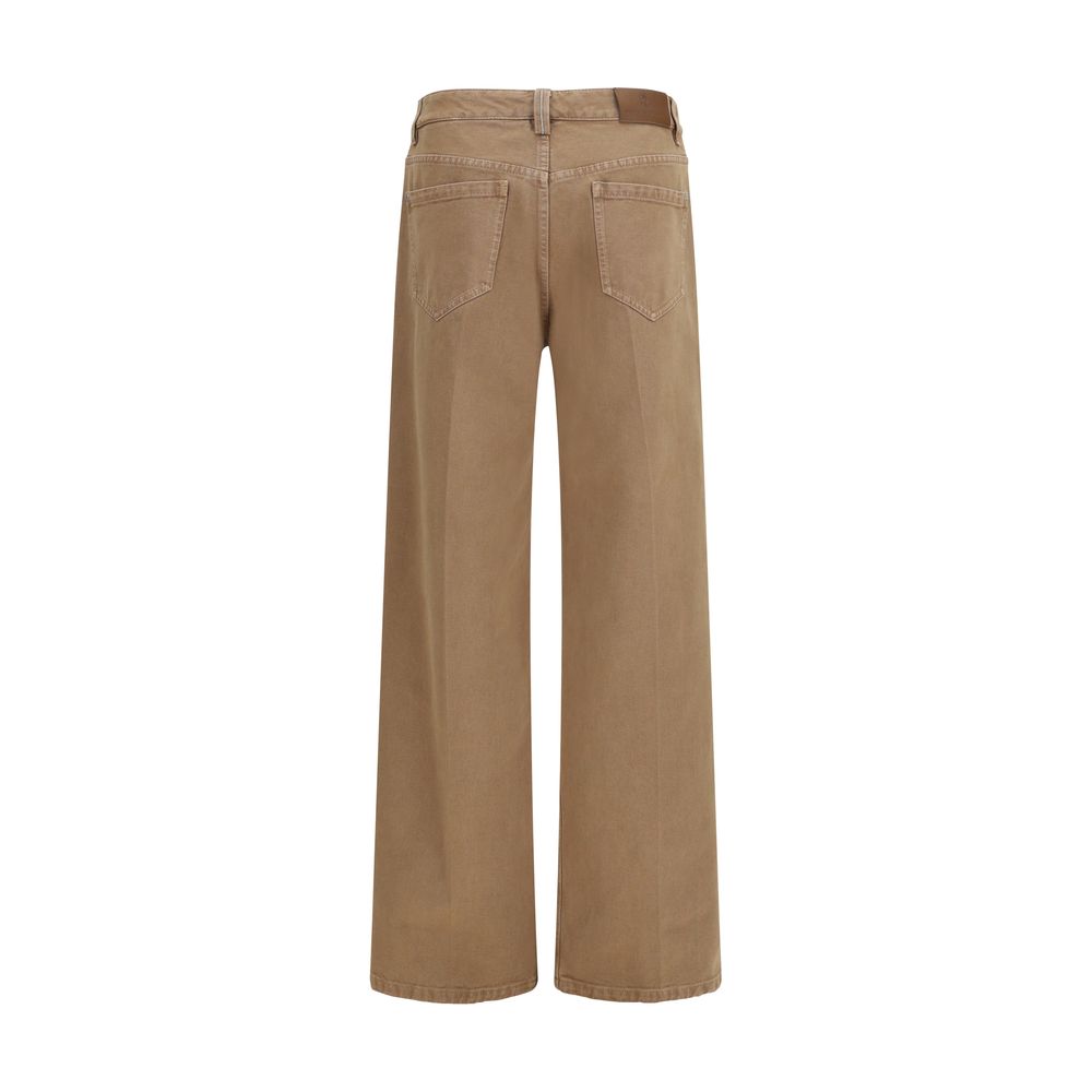 Brunello Cucinelli Brown Cotton Straight-Leg Women's Jeans