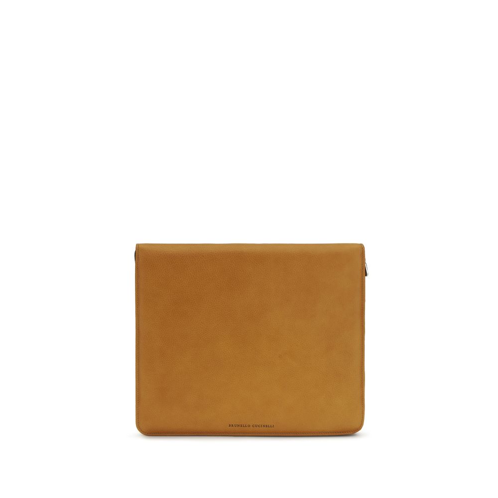Brunello Cucinelli Brown Calf Leather Bos Taurus Men's Wallet