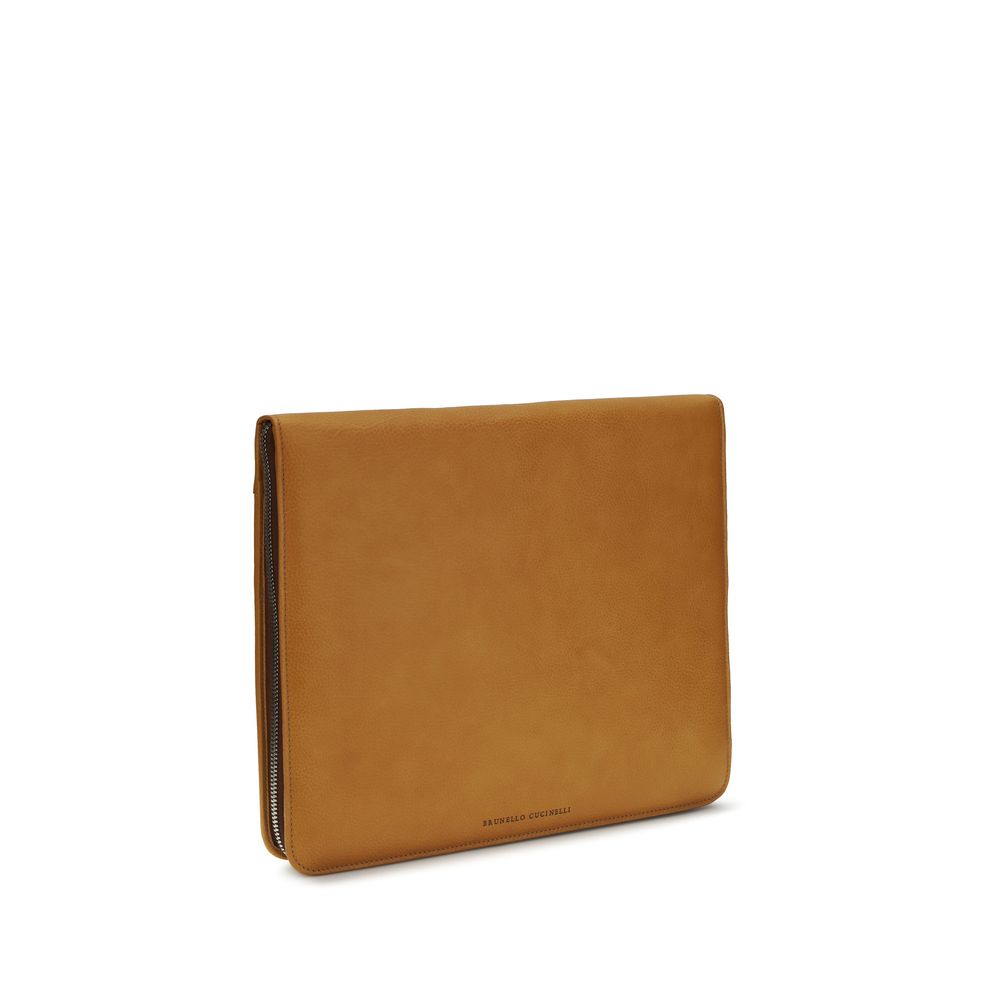 Brunello Cucinelli Brown Calf Leather Bos Taurus Men's Wallet