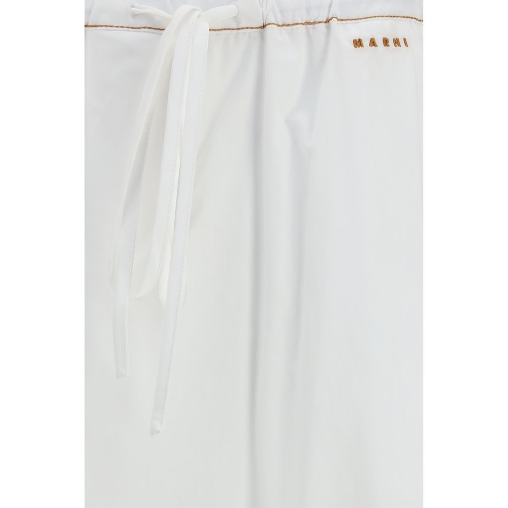 Marni White Cotton Casual Women's Pants