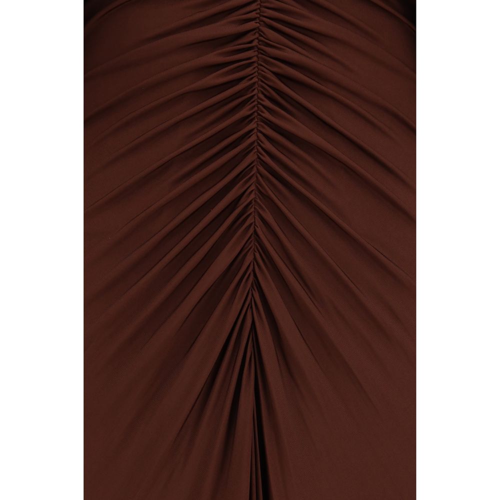 Self-Portrait Brown Viscose Casual Women's Dress