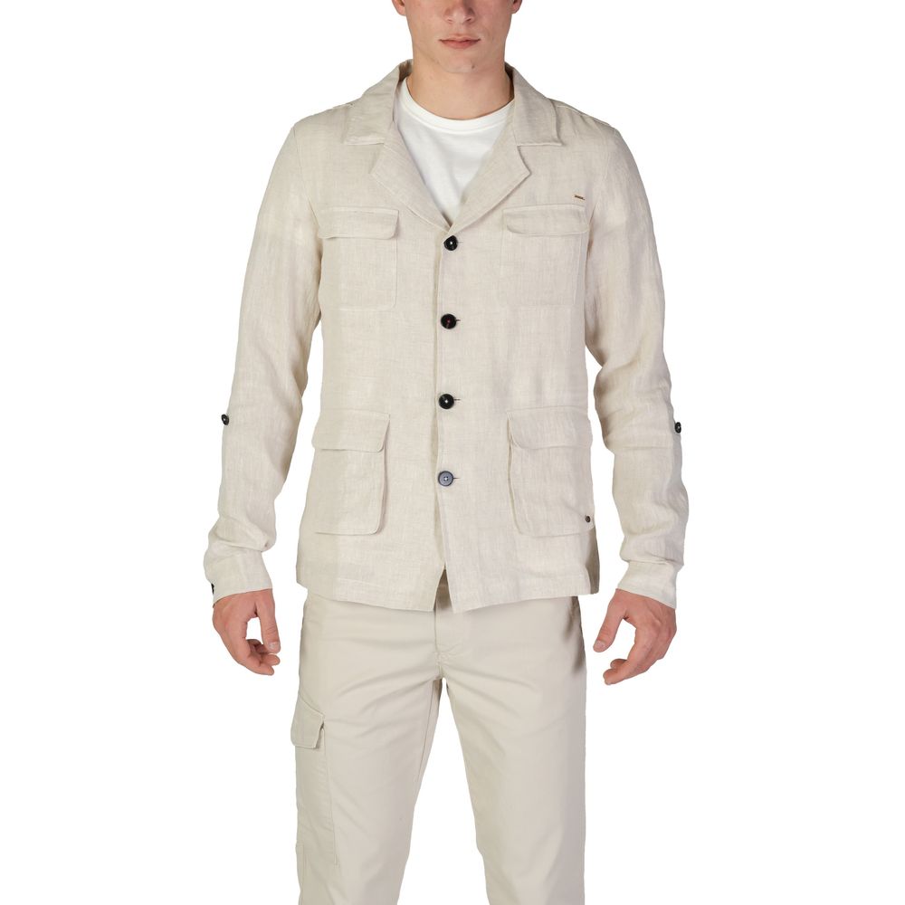 In My Hood Beige Linen Men's Blazer