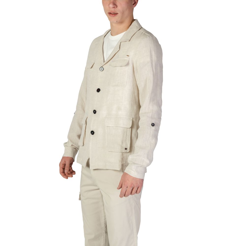 In My Hood Beige Linen Men's Blazer