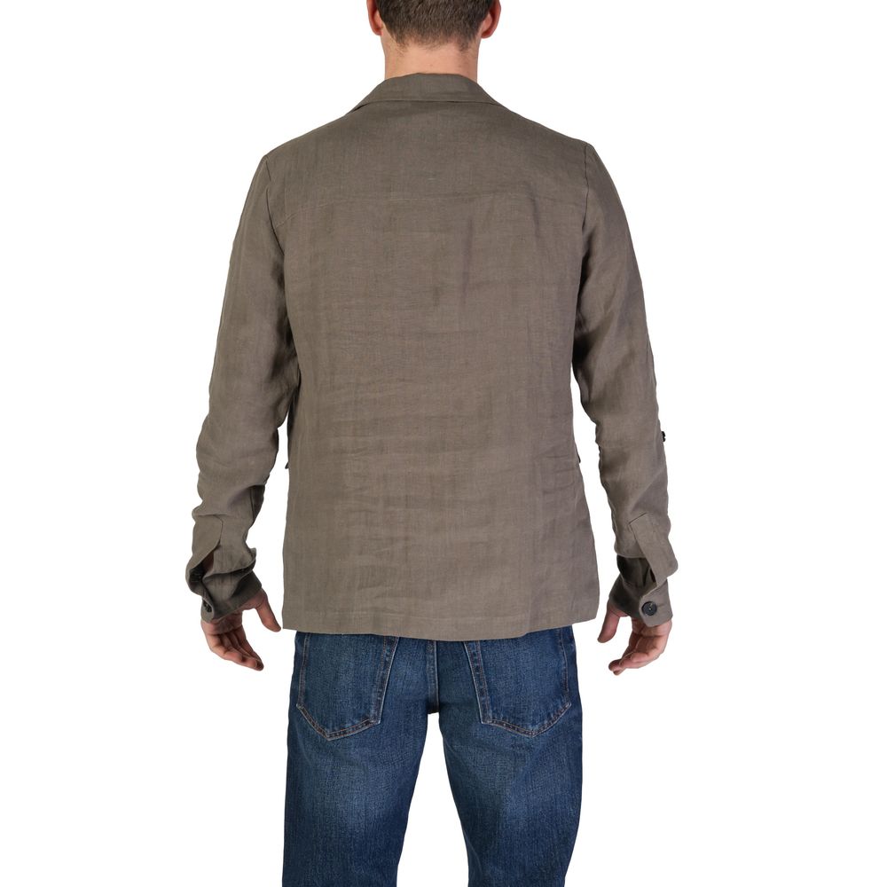 In My Hood Green Linen Men's Blazer