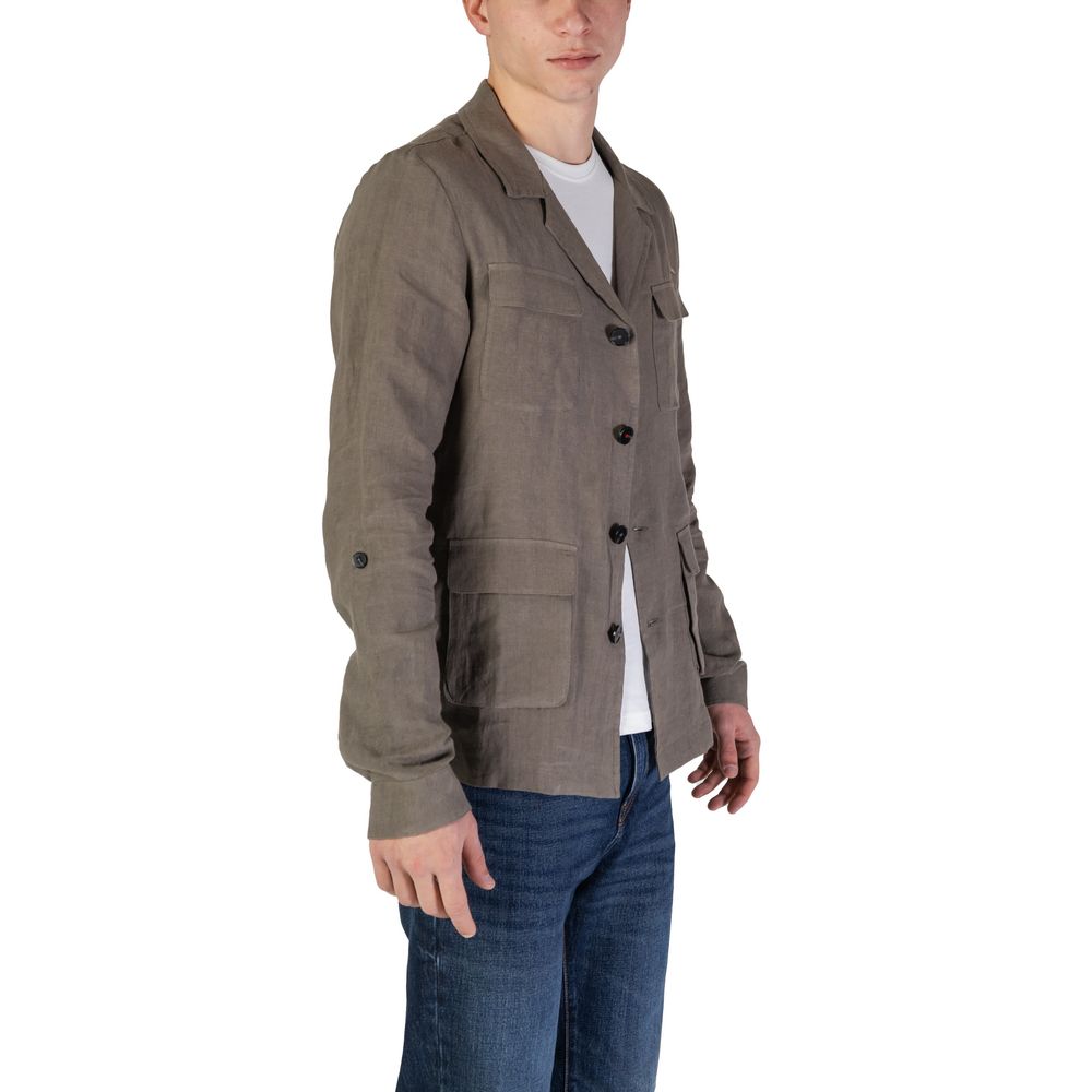 In My Hood Green Linen Men's Blazer