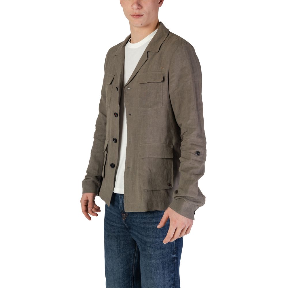 In My Hood Green Linen Men's Blazer