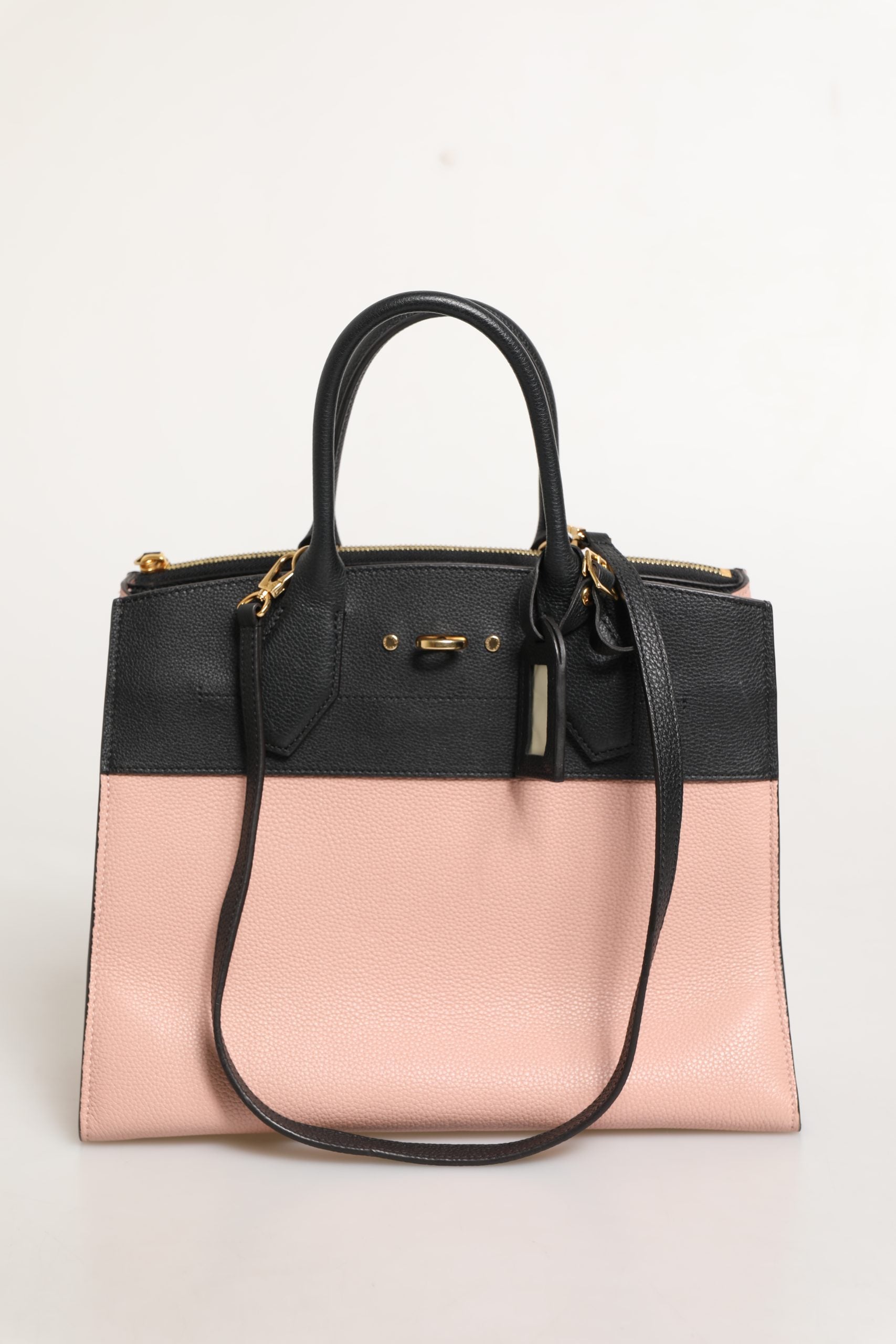 Louis Vuitton Pink and Black Leather City Steamer Leather Women's Handbag (Pre-Owned)