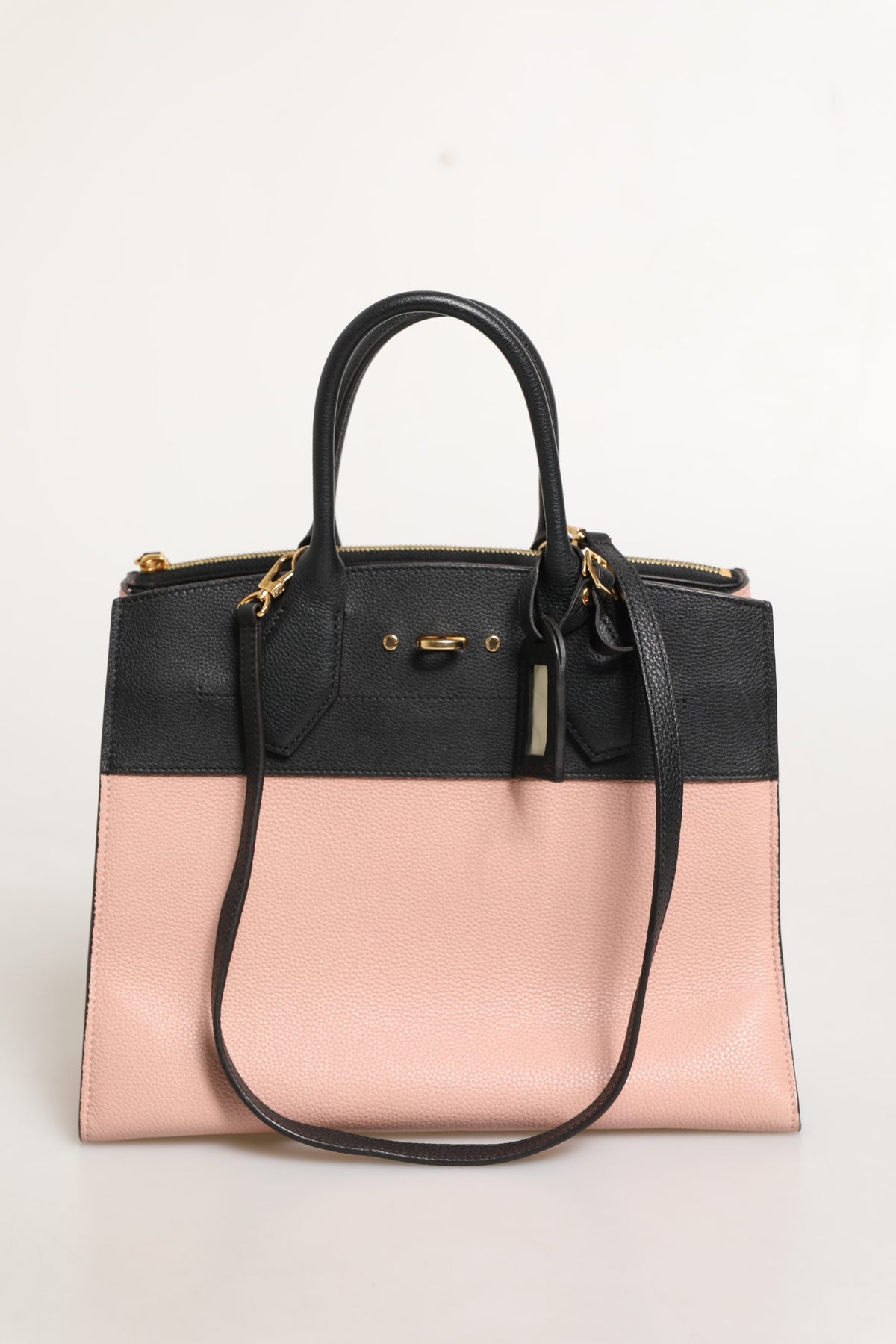 Louis Vuitton Pink and Black Leather City Steamer Leather Women's Handbag (Pre-Owned)
