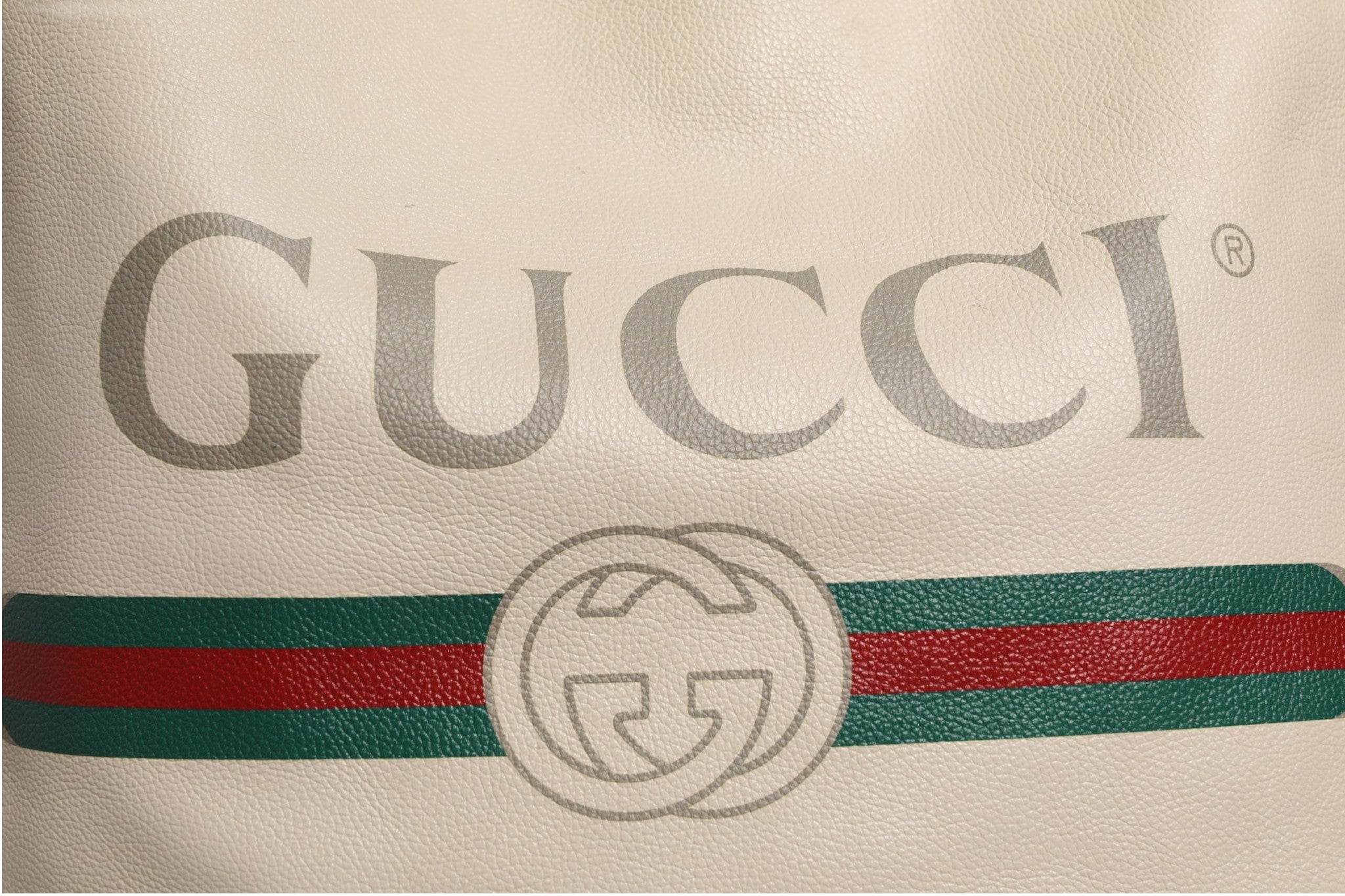 Gucci White Web Sherry Logo Print Tote Women's Bag (Pre-Owned)