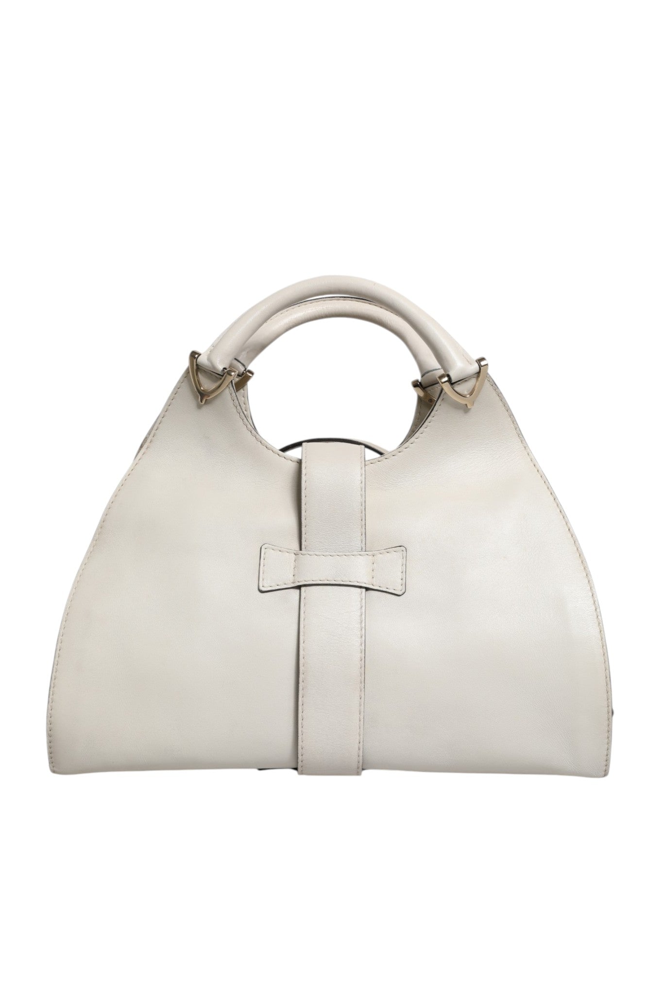 Gucci White Leather Stirrup Top Handle Women's Bag (Pre-Owned)