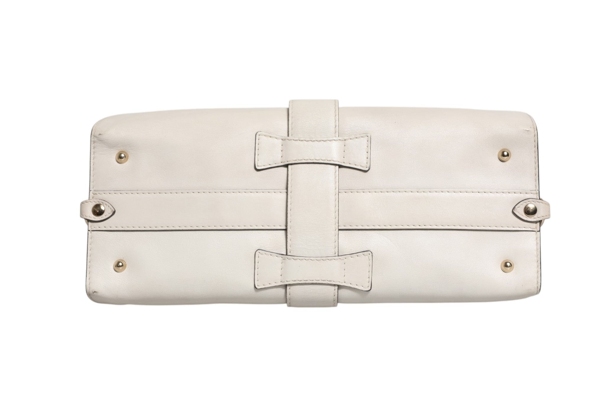 Gucci White Leather Stirrup Top Handle Women's Bag (Pre-Owned)