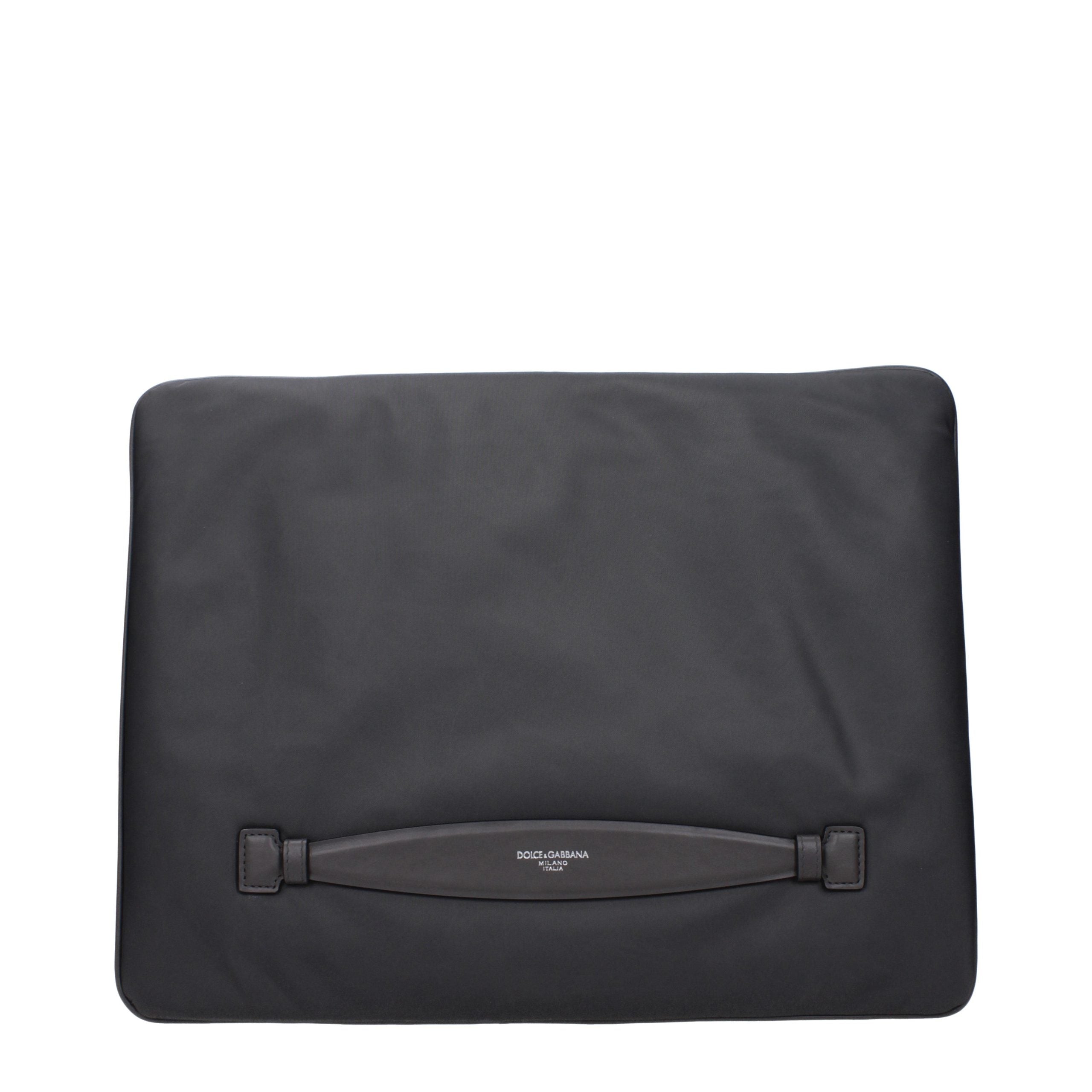 Dolce & Gabbana Gray Fabric Clutch Men's Bag