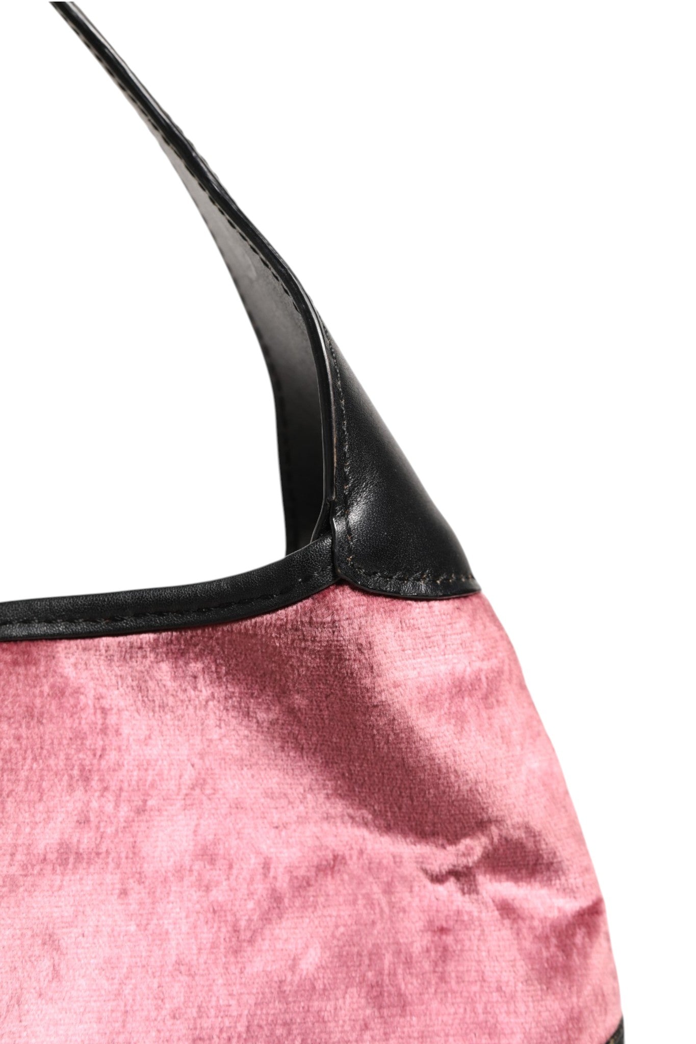 Gucci Jackie Pink Velvet And Black Leather Shoulder Women's Bag (Pre-Owned)
