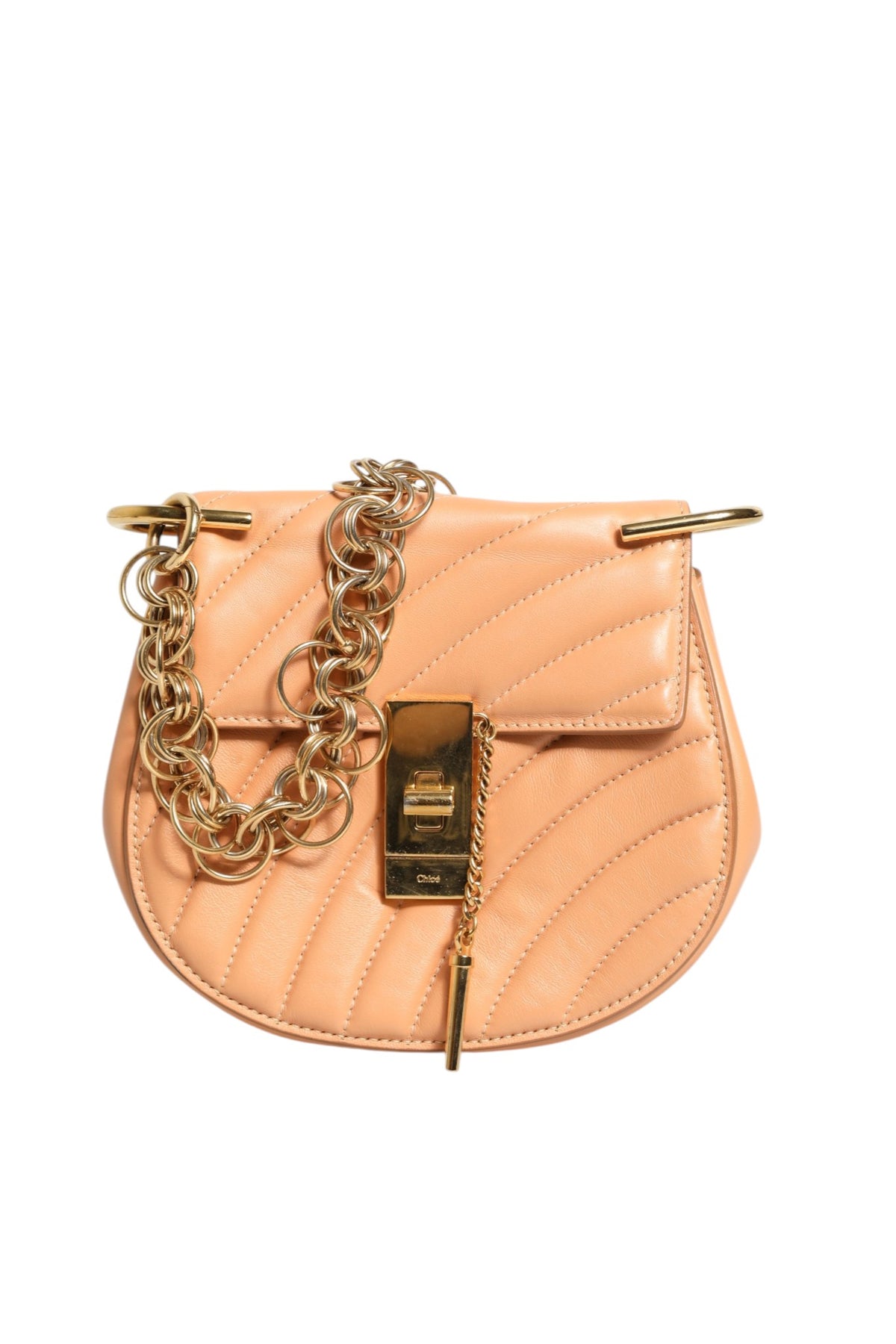 Chloé Quilted Calfskin Leather Drew Bijou Shoulder Women's Bag (Pre-Owned)
