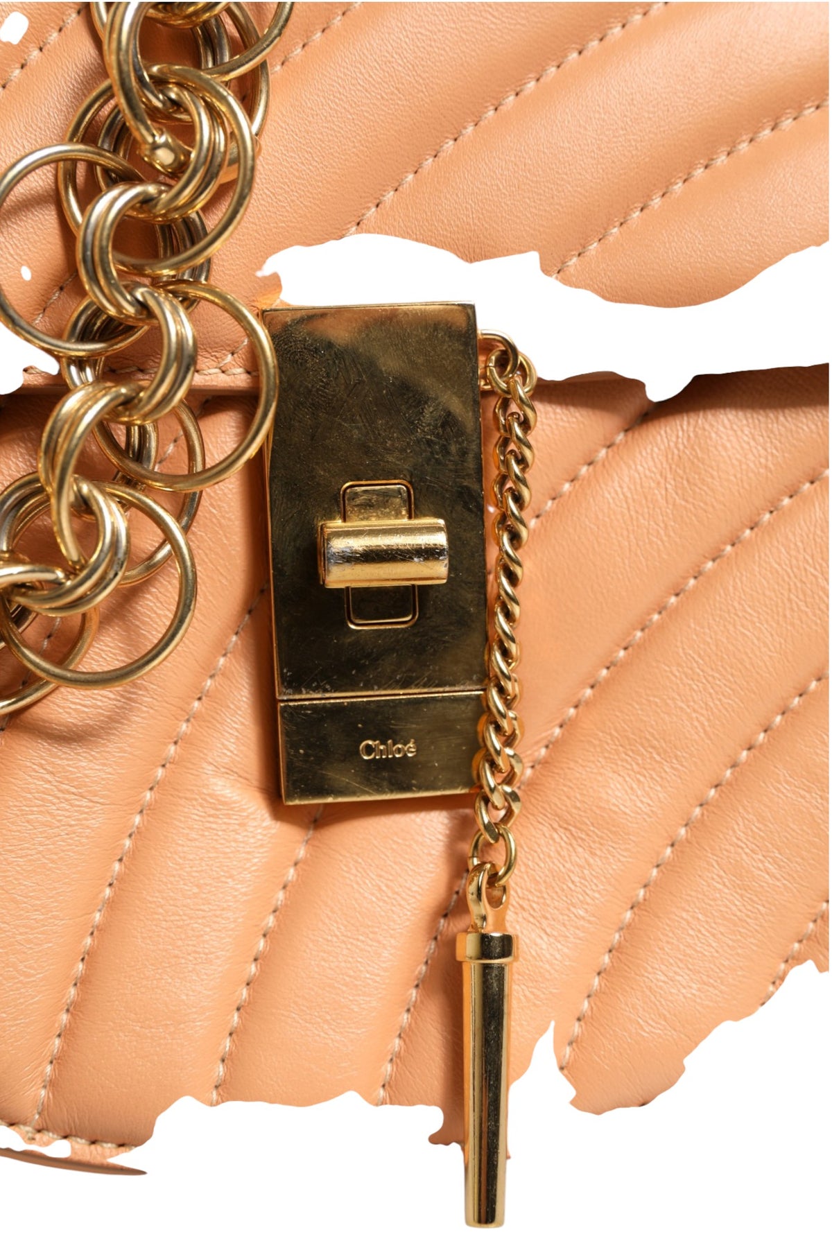 Chloé Quilted Calfskin Leather Drew Bijou Shoulder Women's Bag (Pre-Owned)