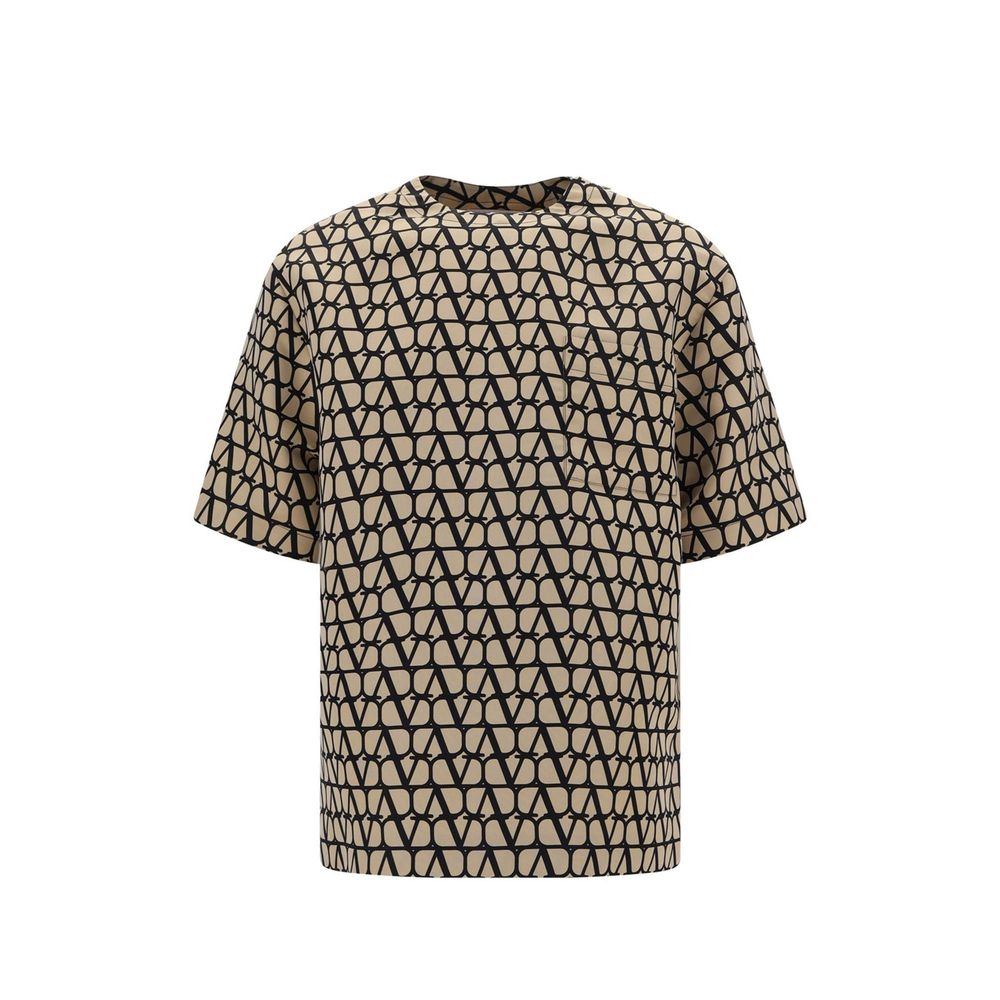 Valentino Garavani Brown Silk Men's T-Shirt