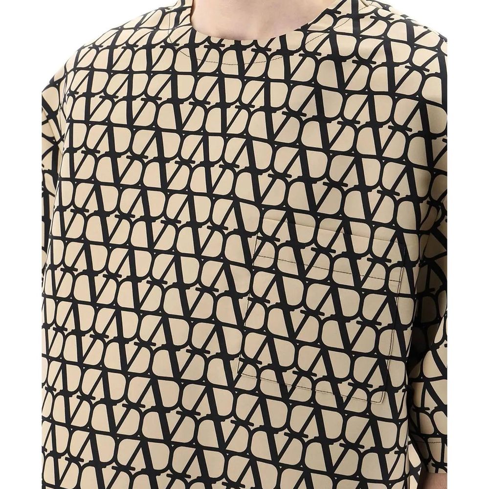 Valentino Garavani Brown Silk Men's T-Shirt