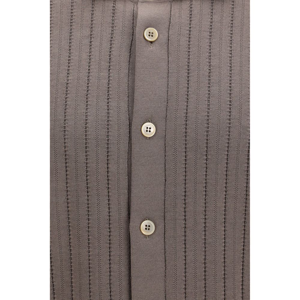 Brunello Cucinelli Brown Cotton Polo Men's Shirt