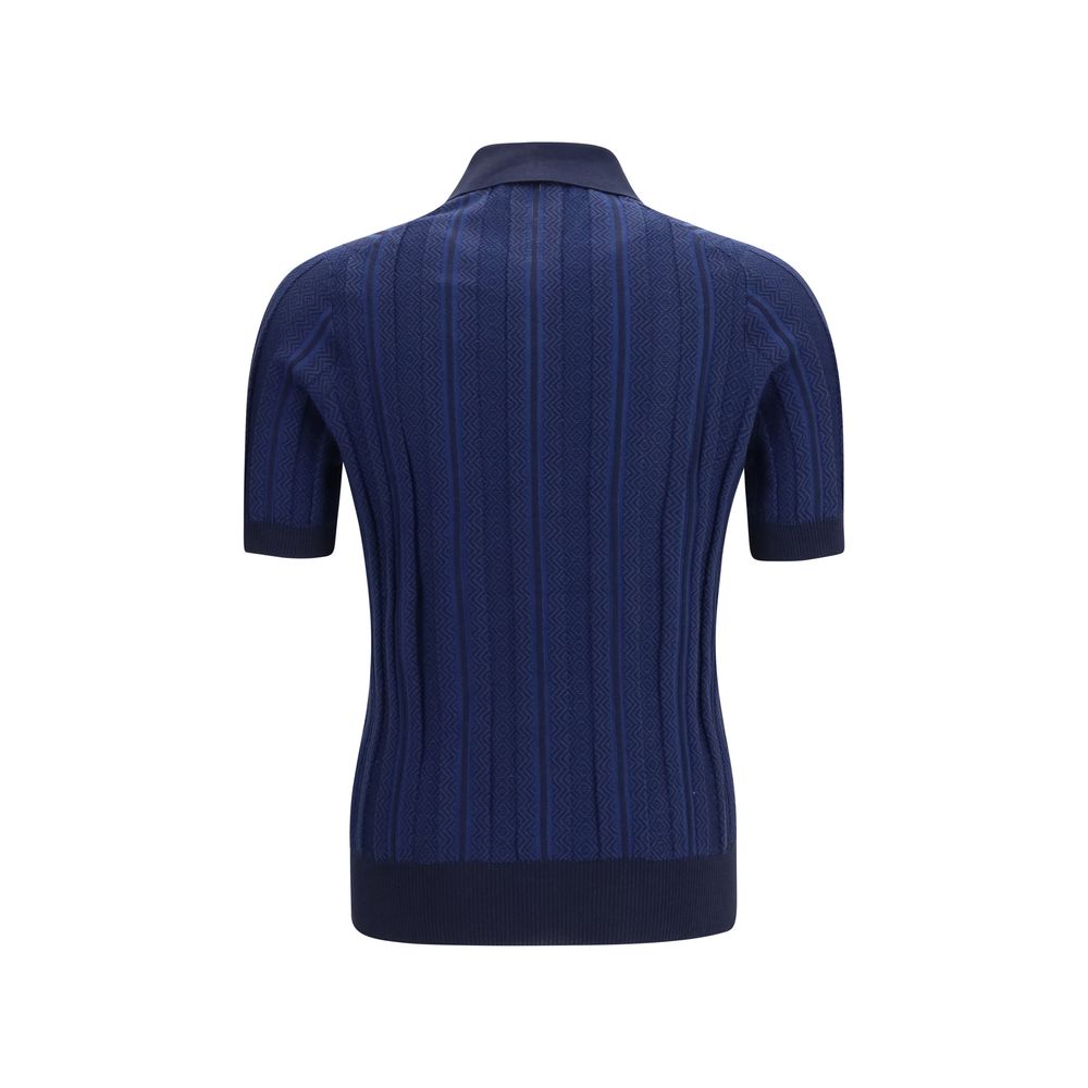 Brunello Cucinelli Blue Cotton Polo Men's Shirt