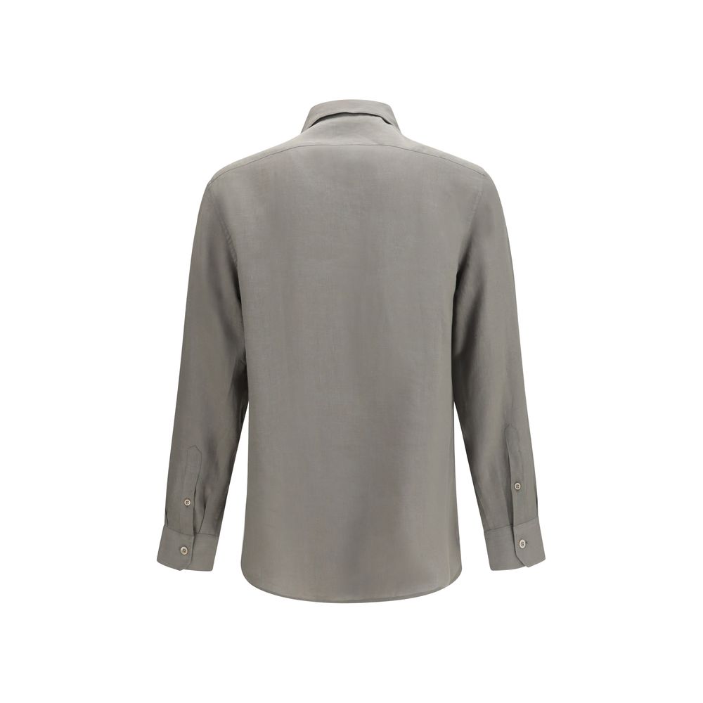 Brunello Cucinelli Bicolor Linen Dress Men's Shirt
