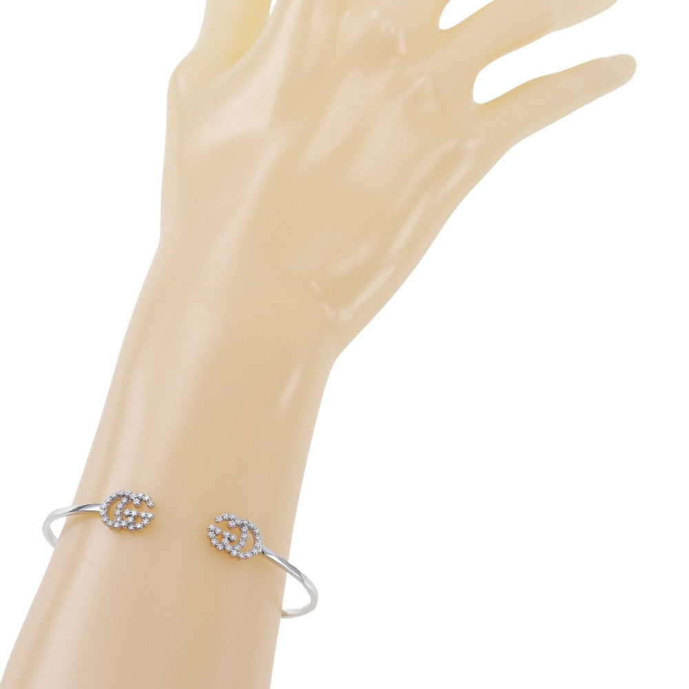 Gucci Double G Silver White Gold Bracelet Jewelry (Pre-Owned)