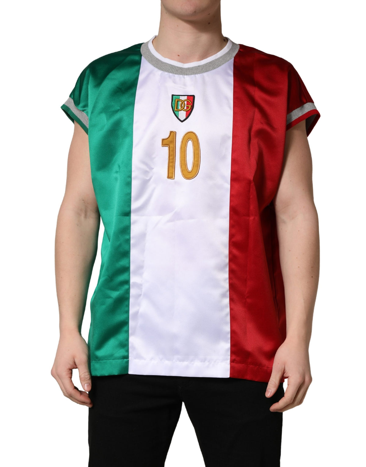 Dolce & Gabbana Multicolor Italian DG Logo Crew Neck Men's T-shirt (Pre-Owned)