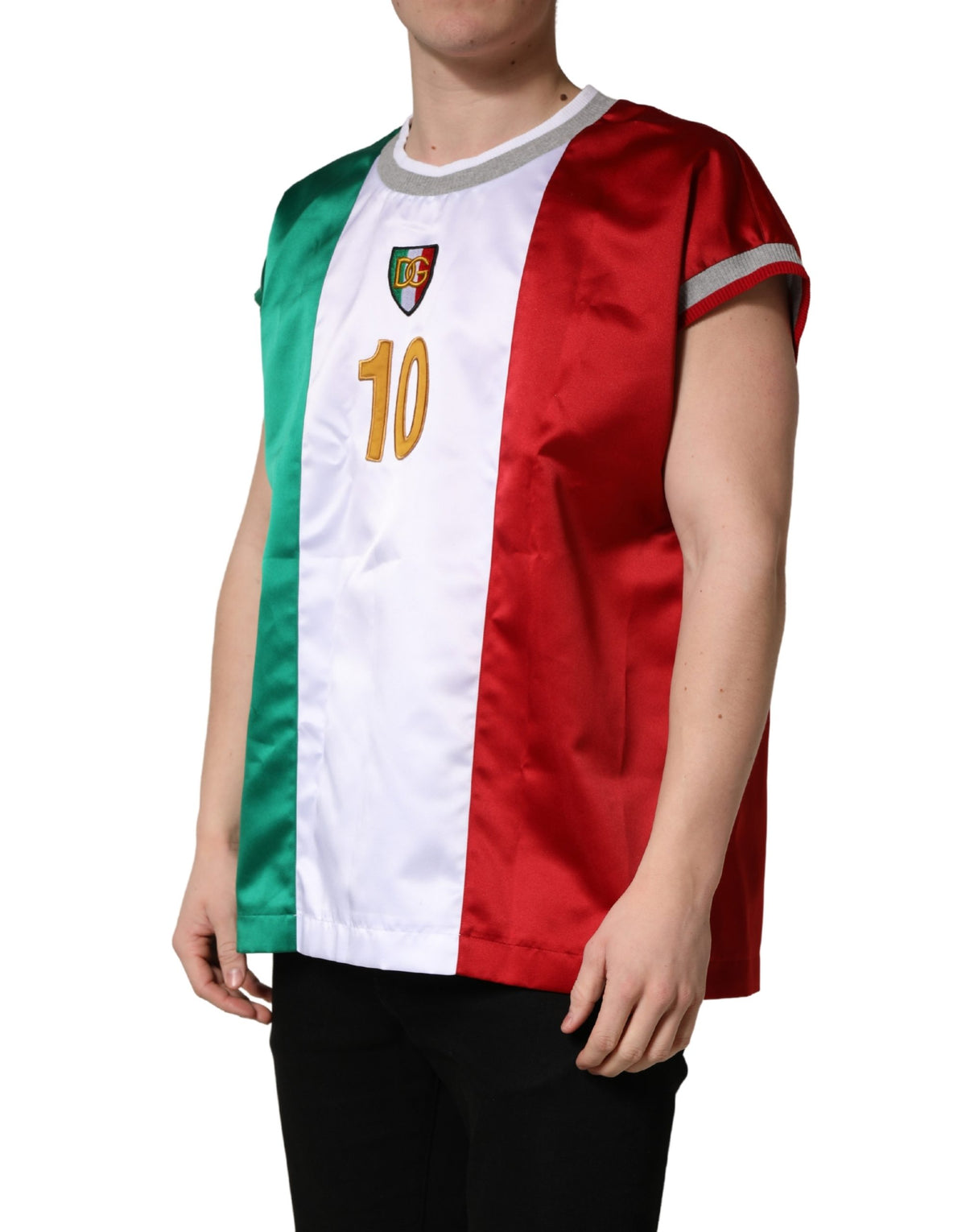 Dolce & Gabbana Multicolor Italian DG Logo Crew Neck Men's T-shirt (Pre-Owned)