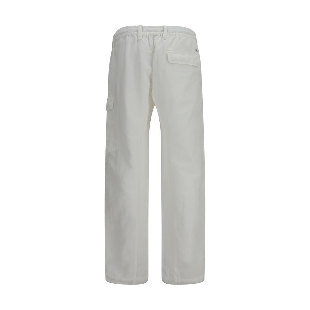 C.P. Company White Cotton Cargo Men's Pants