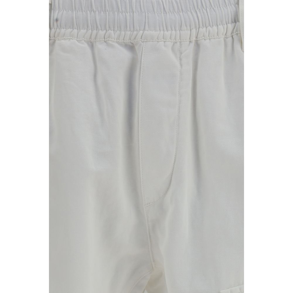 C.P. Company White Cotton Cargo Men's Pants