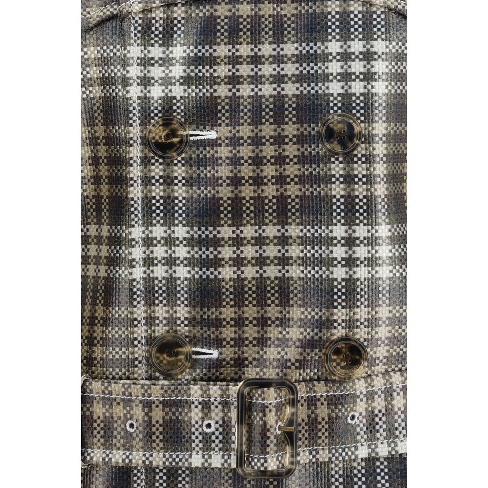 Burberry Brown Polyester Trench Men's Coat
