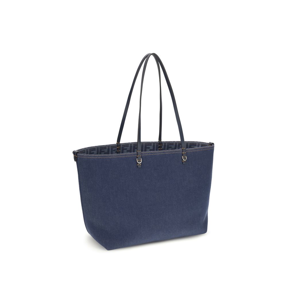 Fendi Blue Cotton Shoulder Women's Bag