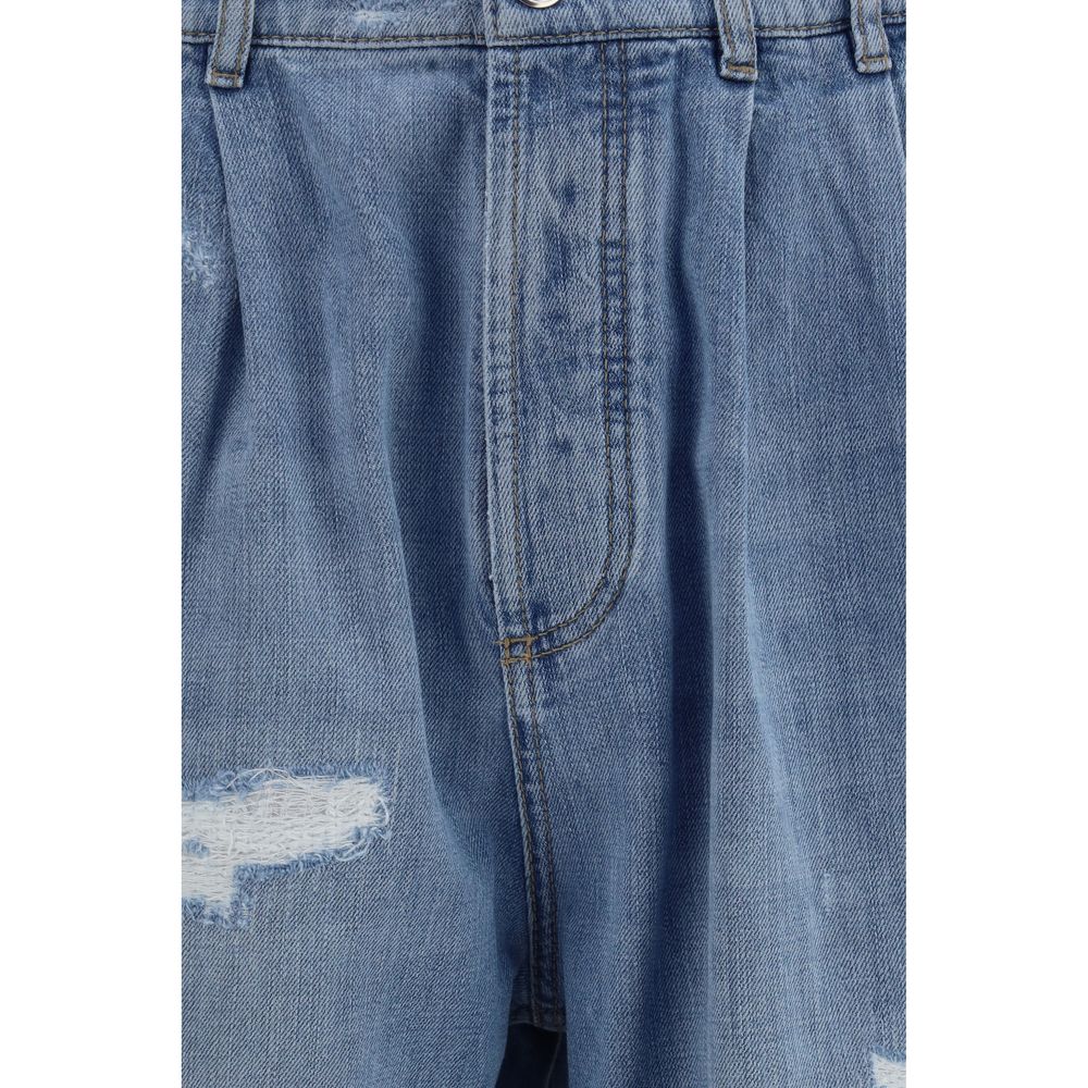 Brunello Cucinelli Blue Cotton Straight-Leg Men's Jeans