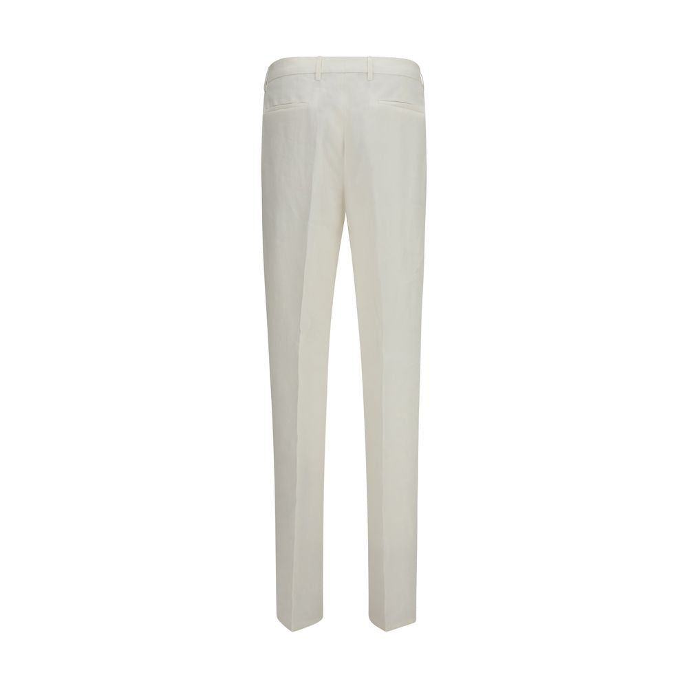Brunello Cucinelli White Linen Casual Men's Pants