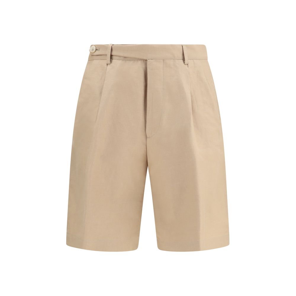 Brunello Cucinelli Beige Cotton Bermuda Men's Shorts