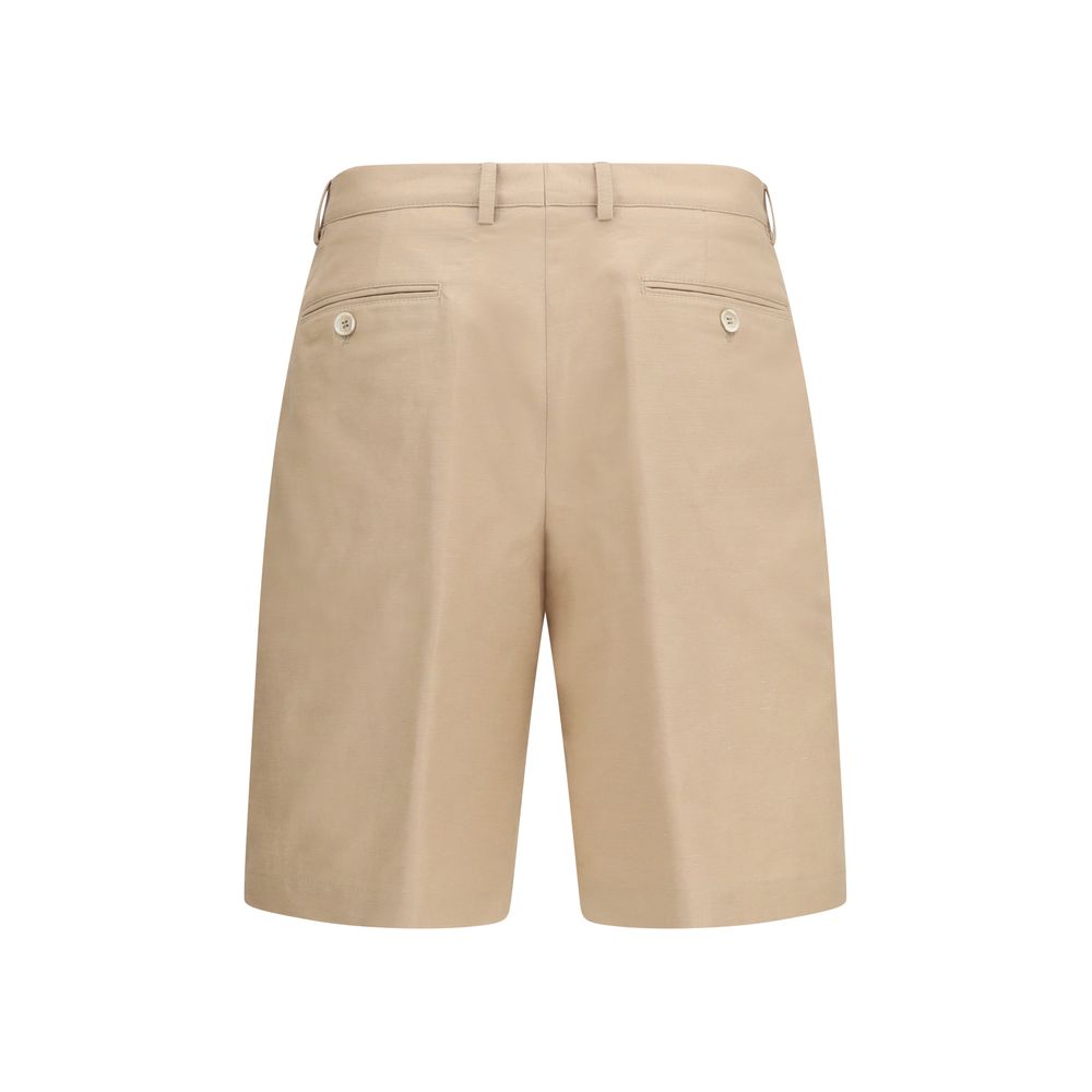 Brunello Cucinelli Beige Cotton Bermuda Men's Shorts