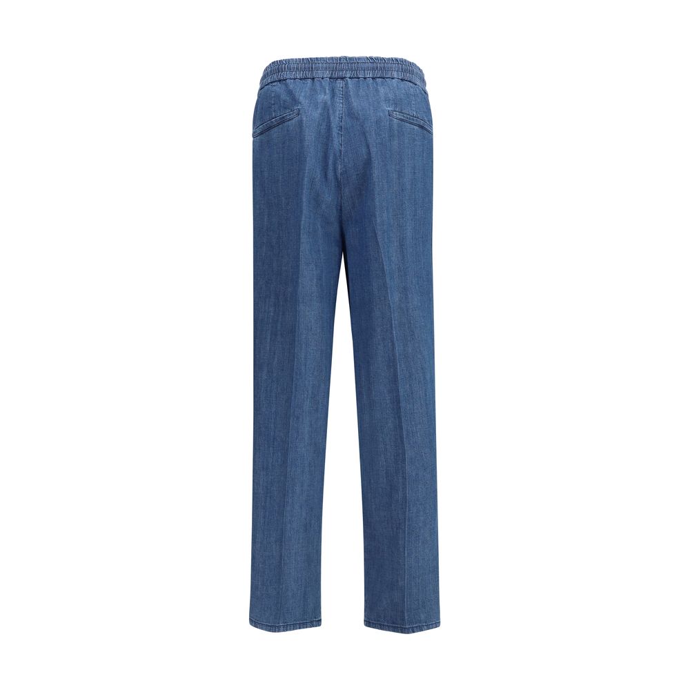 Brunello Cucinelli Blue Cotton Casual Men's Pants