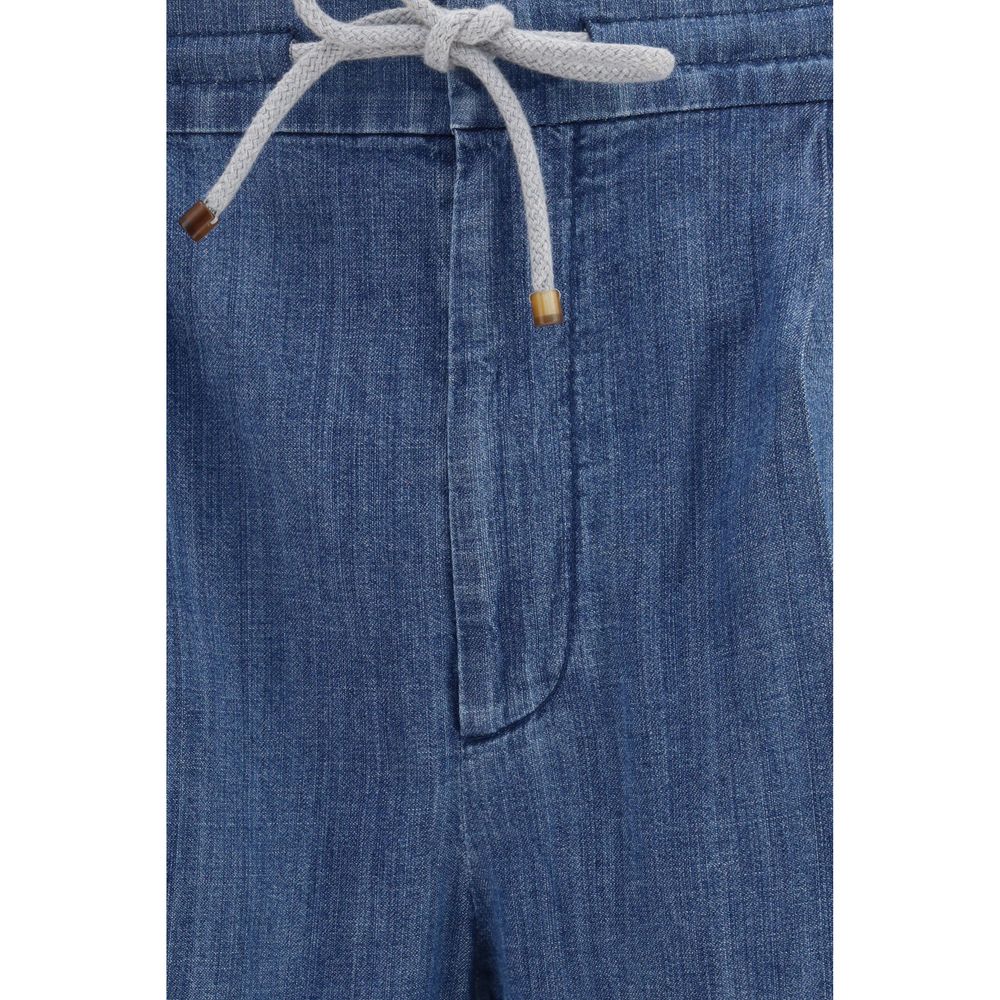 Brunello Cucinelli Blue Cotton Casual Men's Pants