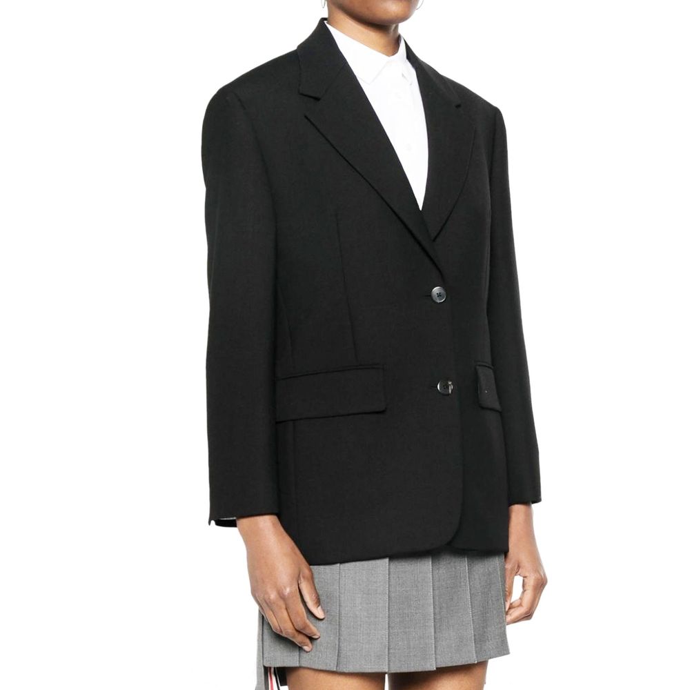 Prada Black Virgin Wool Women's Blazer