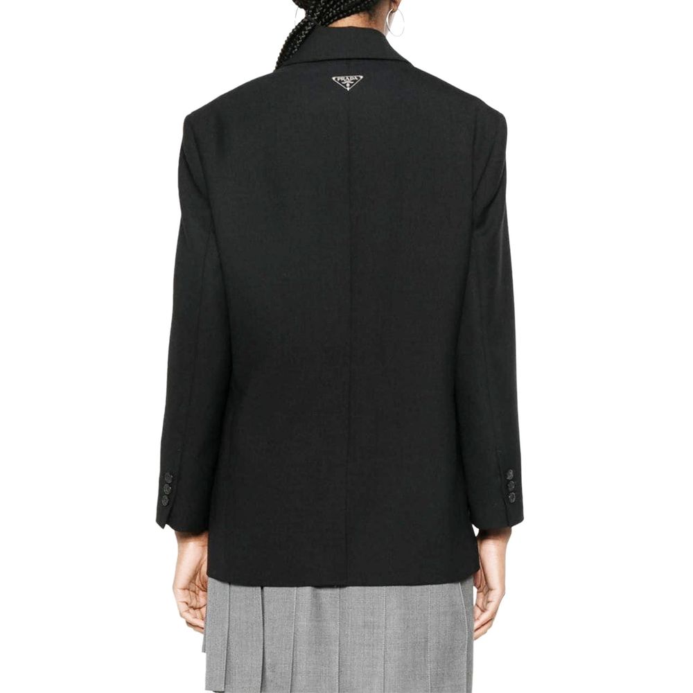 Prada Black Virgin Wool Women's Blazer