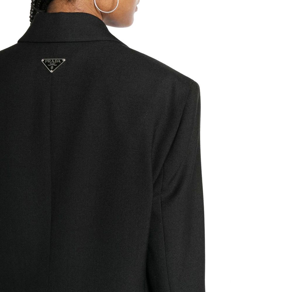 Prada Black Virgin Wool Women's Blazer