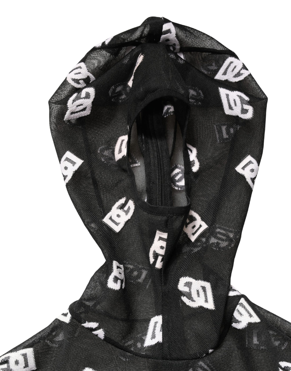 Dolce & Gabbana Black White Logo Print Hooded Jumpsuit Women's Dress (Pre-Owned)