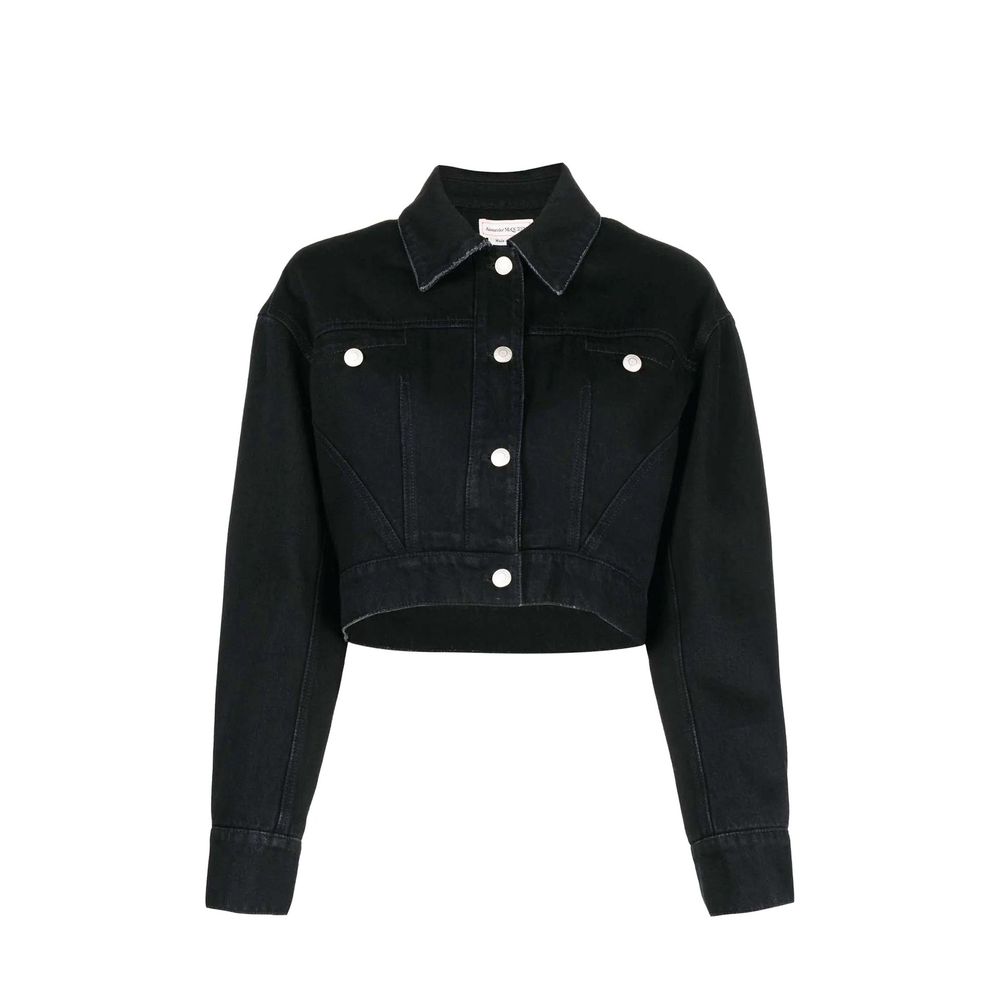 Alexander McQueen Black Cotton Denim Women's Jacket