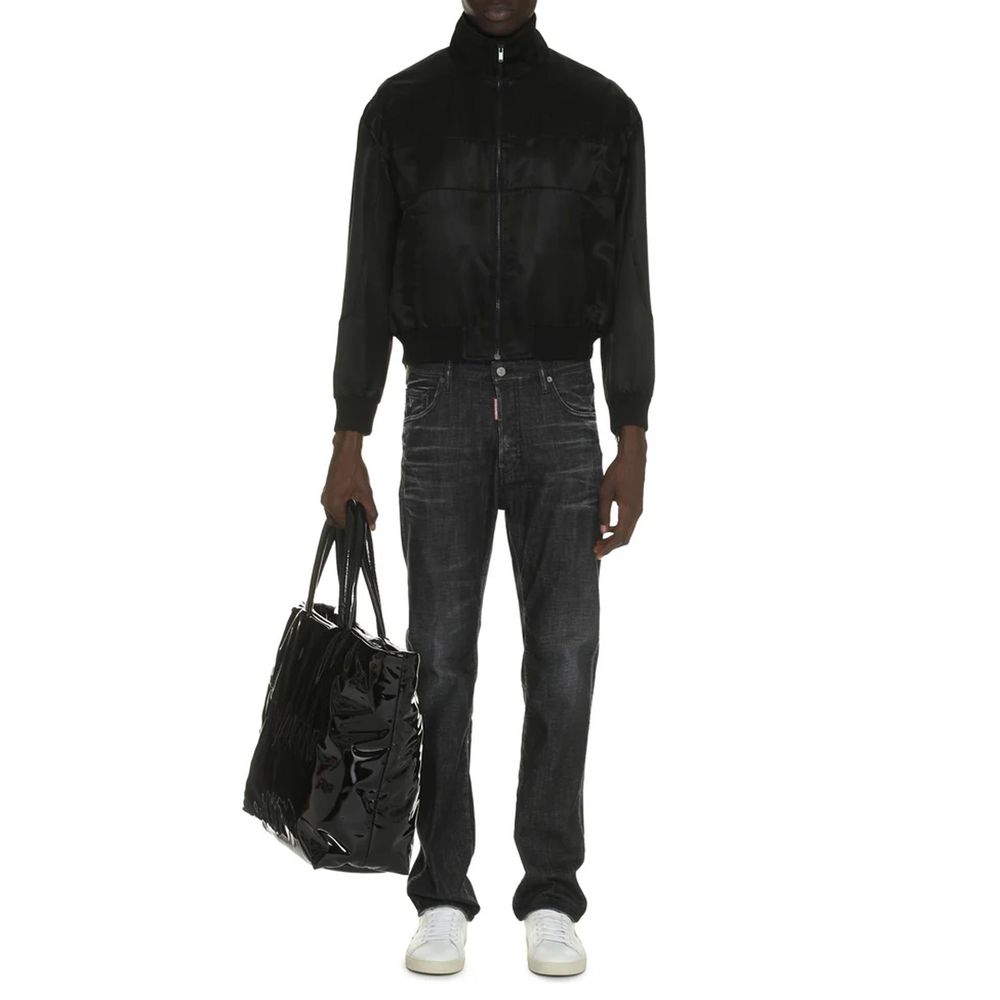 Saint Laurent Black Silk Men's Jacket