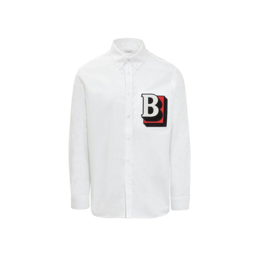 Burberry White Cotton Dress Men's Shirt