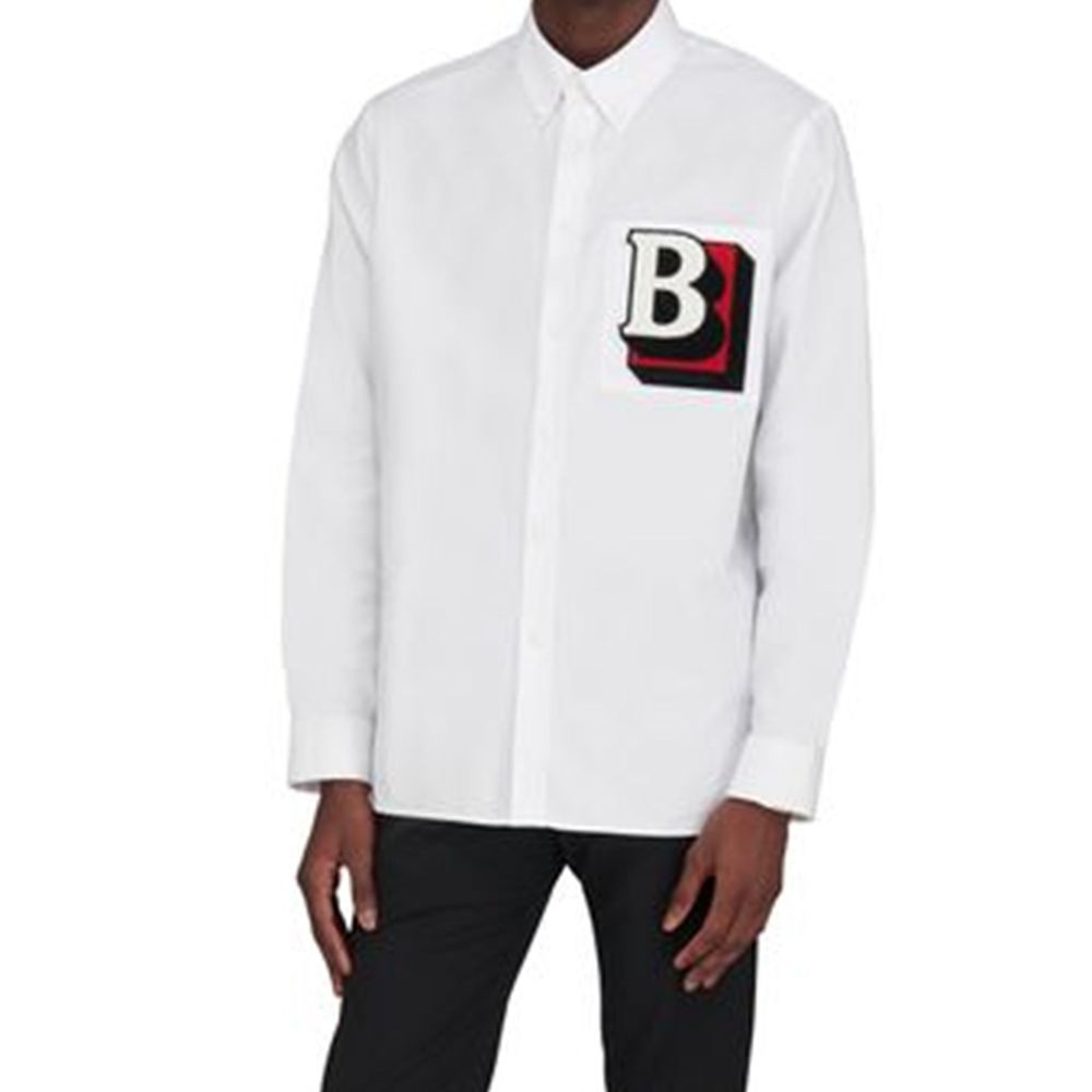 Burberry White Cotton Dress Men's Shirt