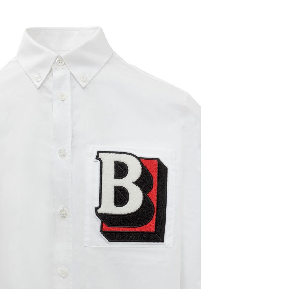 Burberry White Cotton Dress Men's Shirt