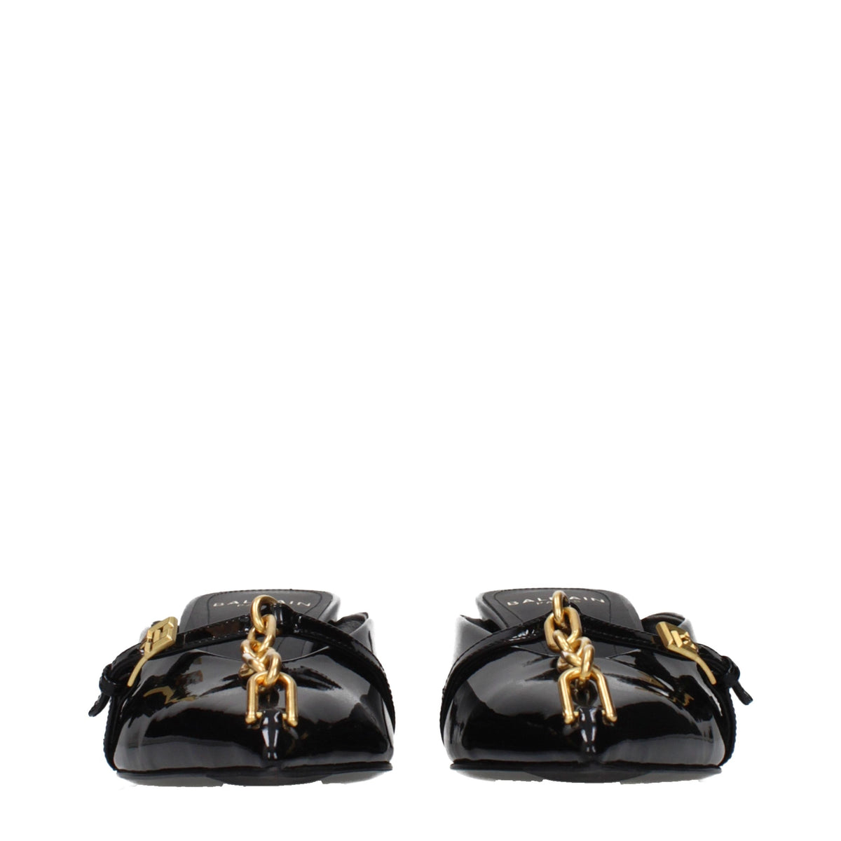 Balmain Black Leather Platform Women's Sandals