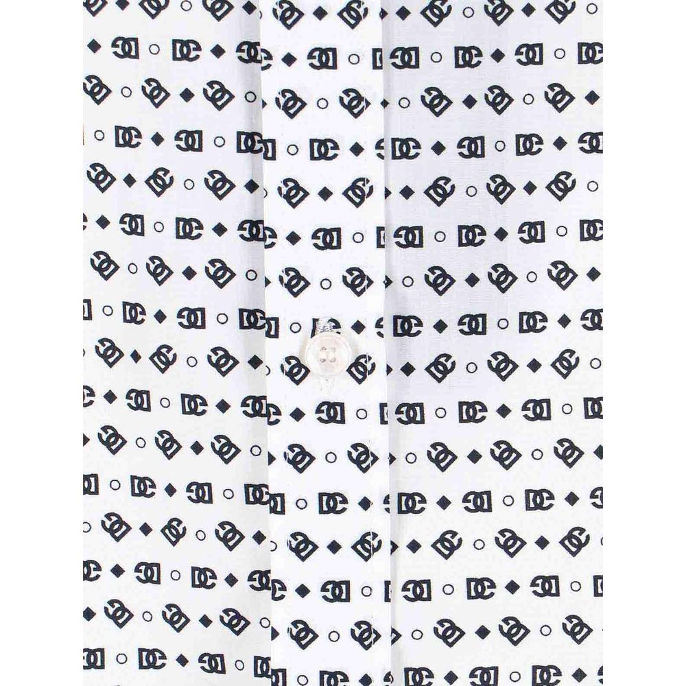 Dolce & Gabbana White Cotton Dress Men's Shirt